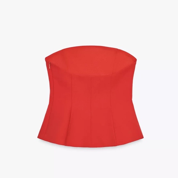Zara Red Strapless Top - Picture 2 of 3